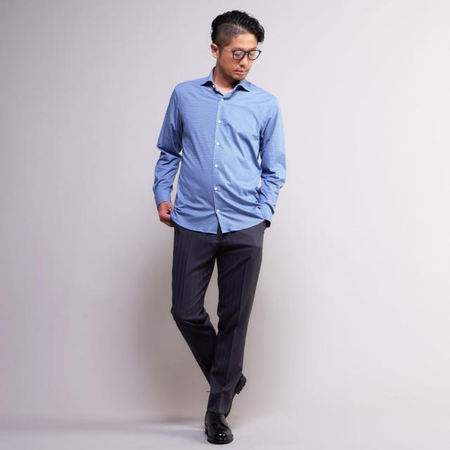 メンズメルローズ（MEN’S MELROSE）/HITOYOSHIダブルネーム ｜ プレミアムコットンジャージ ワイドカラーシャツ_19