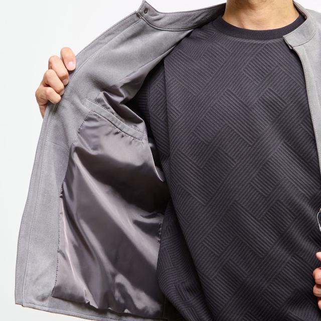 メンズメルローズ（MEN’S MELROSE）/ラムスプリットレザー / シングルライダースブルゾン_12