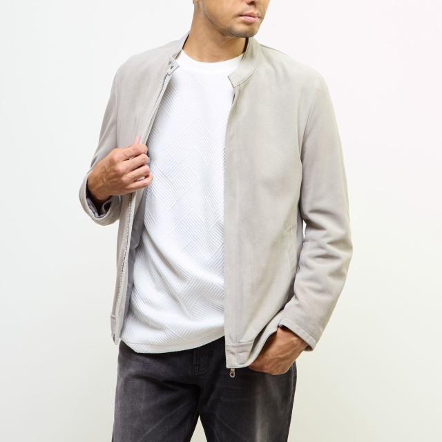メンズメルローズ（MEN’S MELROSE）/ラムスプリットレザー / シングルライダースブルゾン_13