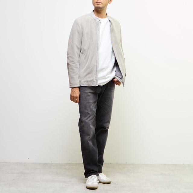 メンズメルローズ（MEN’S MELROSE）/ラムスプリットレザー / シングルライダースブルゾン_15