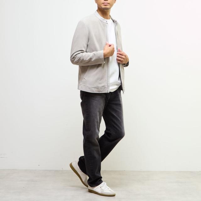 メンズメルローズ（MEN’S MELROSE）/ラムスプリットレザー / シングルライダースブルゾン_16