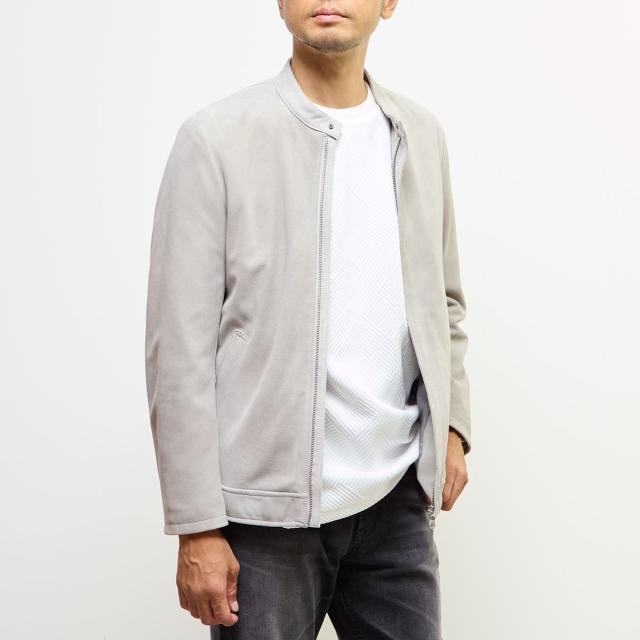 メンズメルローズ（MEN’S MELROSE）/ラムスプリットレザー / シングルライダースブルゾン
