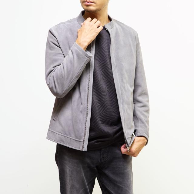 メンズメルローズ（MEN’S MELROSE）/ラムスプリットレザー / シングルライダースブルゾン_2