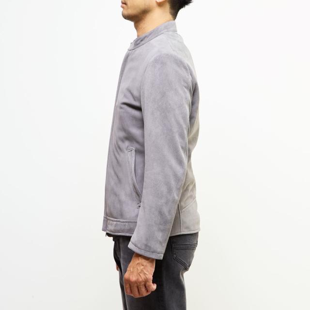 メンズメルローズ（MEN’S MELROSE）/ラムスプリットレザー / シングルライダースブルゾン_4