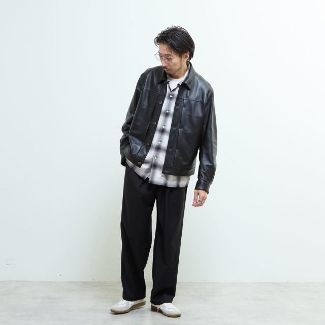 メンズメルローズ（MEN’S MELROSE）/オンブレチェックオープンカラーシャツ_16