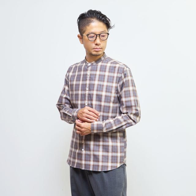 メンズメルローズ（MEN’S MELROSE）/HITOYOSHIダブルネーム ｜ オンブレチェックバンドカラーシャツ_17