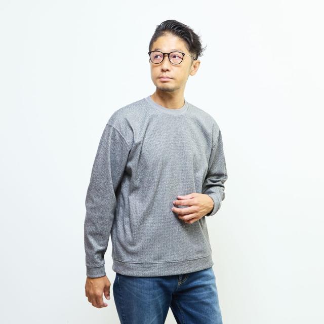 メンズメルローズ（MEN’S MELROSE）/アクティブツィードチドリスウェットライクTシャツ
