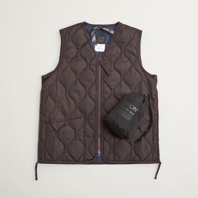 メンズメルローズ（MEN’S MELROSE）/【TAION/タイオン】ミリタリー Vネックジップ ダウンベスト