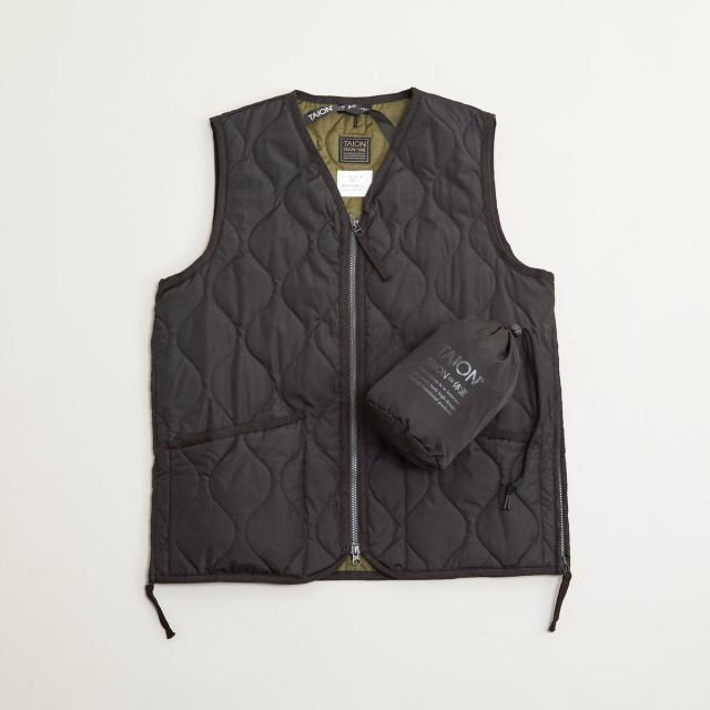 メンズメルローズ（MEN’S MELROSE）/【TAION/タイオン】ミリタリー Vネックジップ ダウンベスト_1