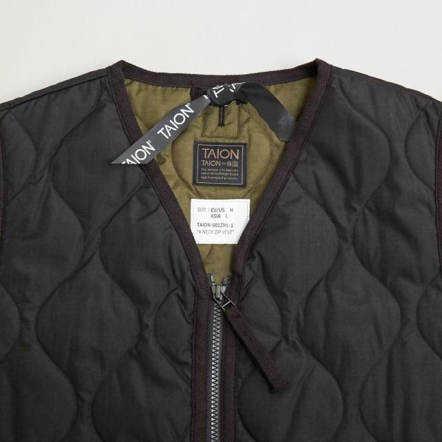 メンズメルローズ（MEN’S MELROSE）/【TAION/タイオン】ミリタリー Vネックジップ ダウンベスト_2