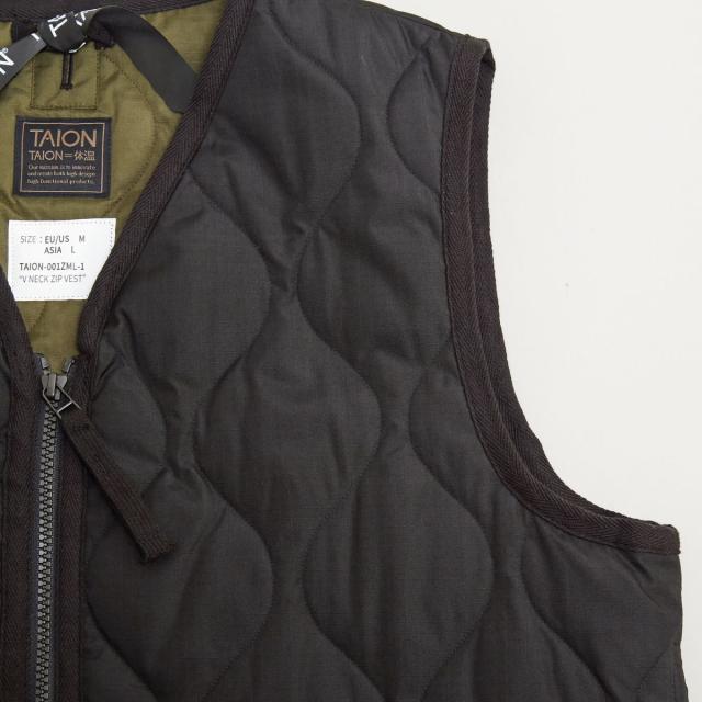 メンズメルローズ（MEN’S MELROSE）/【TAION/タイオン】ミリタリー Vネックジップ ダウンベスト_3