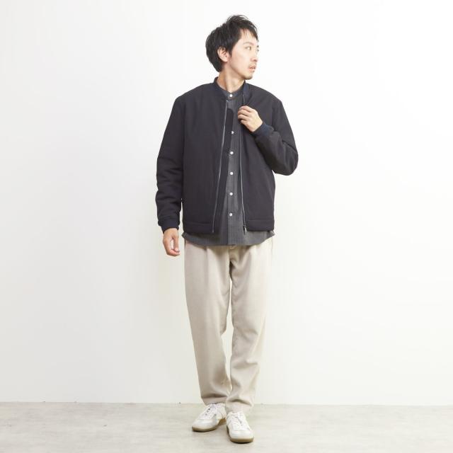 メンズメルローズ（MEN’S MELROSE）/ウーリーピンストライプバンドカラーシャツ_14