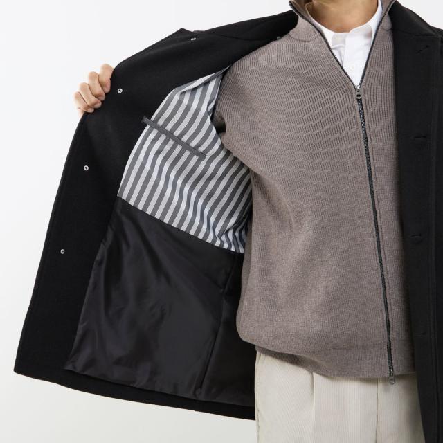 メンズメルローズ（MEN’S MELROSE）/《WEB限定》テックメルトンバルカラーショートコート