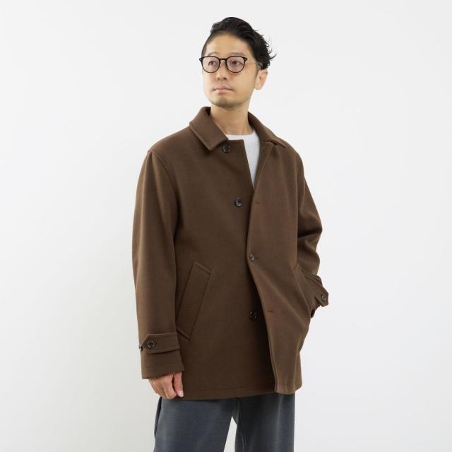 メンズメルローズ（MEN’S MELROSE）/《WEB限定》テックメルトンバルカラーショートコート