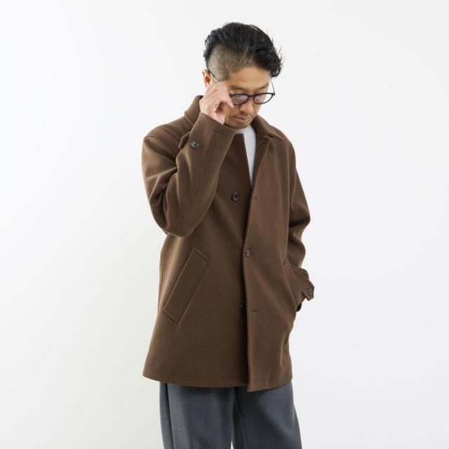 メンズメルローズ（MEN’S MELROSE）/《WEB限定》テックメルトンバルカラーショートコート