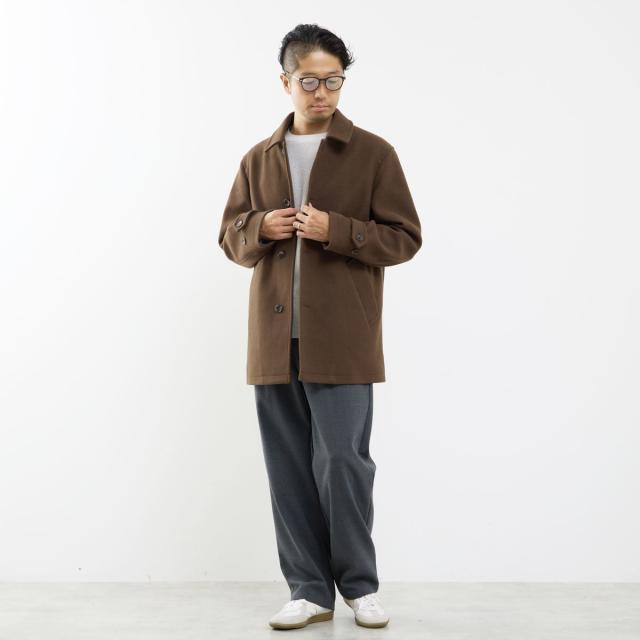 メンズメルローズ（MEN’S MELROSE）/《WEB限定》テックメルトンバルカラーショートコート