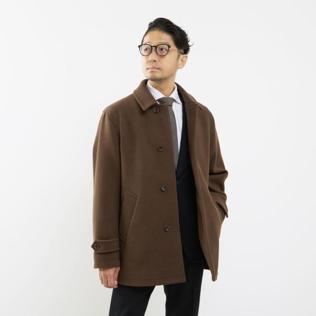 メンズメルローズ（MEN’S MELROSE）/《WEB限定》テックメルトンバルカラーショートコート