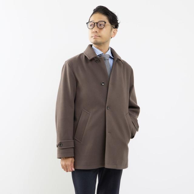 メンズメルローズ（MEN’S MELROSE）/《WEB限定》テックメルトンバルカラーショートコート