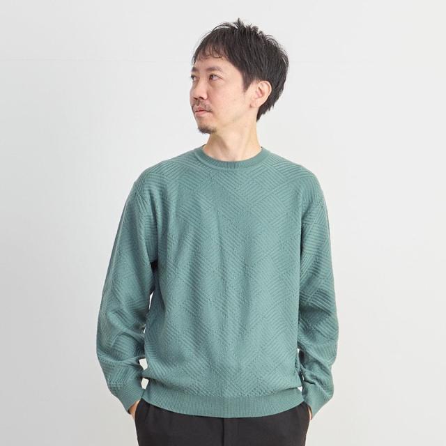メンズメルローズ（MEN’S MELROSE）/リンクスダイヤクルーネックニット