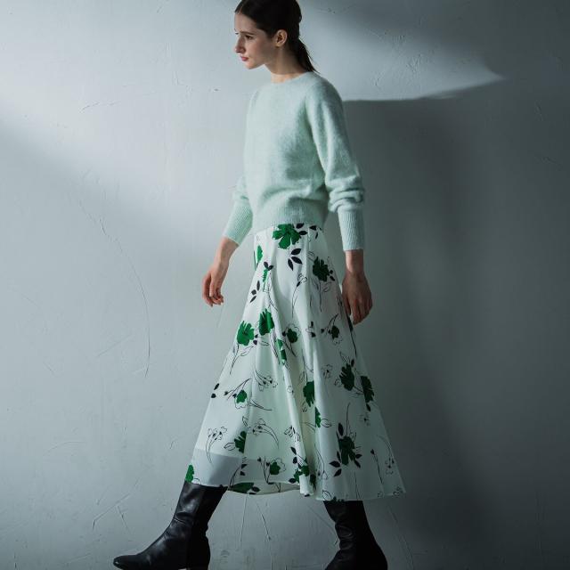 ロートレアモン デュクラス（LAUTREAMONT DE CLASSE）/FLOWER PRINT SKIRT