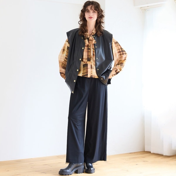 リズム（R_ISM）/【洗える・S/M/Lサイズあり】チュールレイヤードジャージーパンツ