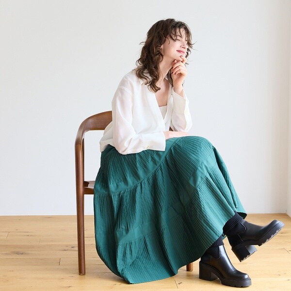 リズム（R_ISM）/ピーチタフタティアードスカート