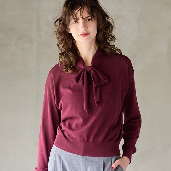 リズム（R_ISM）/【洗える】ボウタイニットプルオーバー