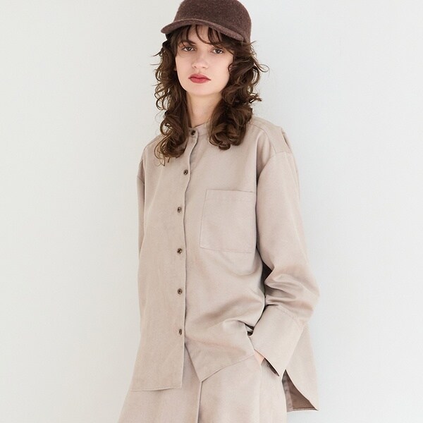 リズム（R_ISM）/【セットアップ対応・S/M/Lサイズあり】スエードルックシャツ