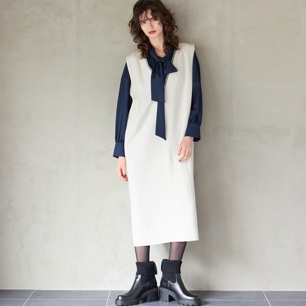 リズム（R_ISM）/【洗える】Vネックジャンパースカート