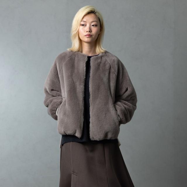 エトレリー（etre relie）/リバーシブルフェイクファーブルゾン
