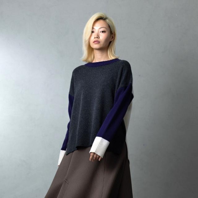 エトレリー（etre relie）/カシミア混クルーネックプルオーバーニット