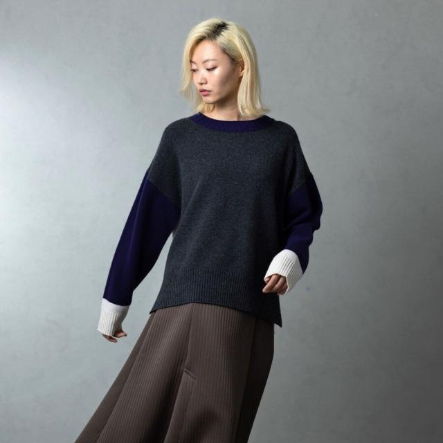 エトレリー（etre relie）/カシミア混クルーネックプルオーバーニット エトレリー（etre relie）/カシミア混クルーネックプルオーバーニット