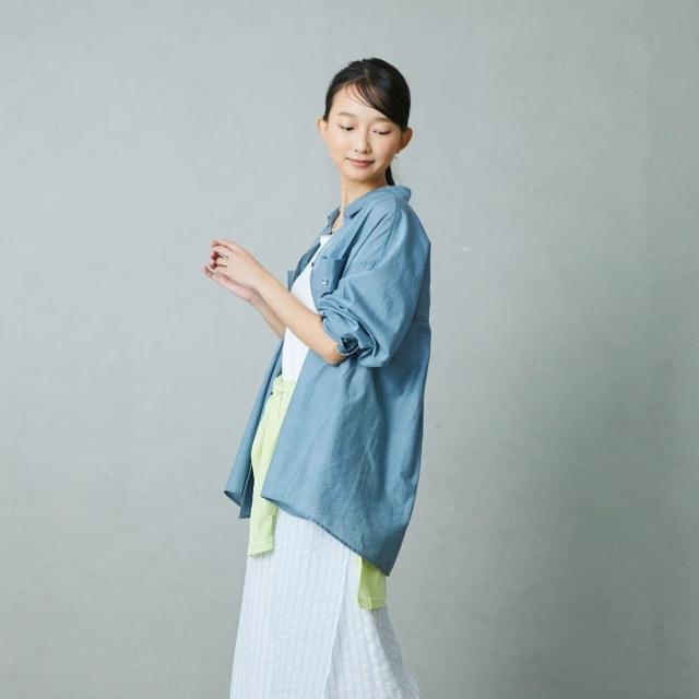 エトレリー（etre relie）/綿ナイロンデニムライクシャツ