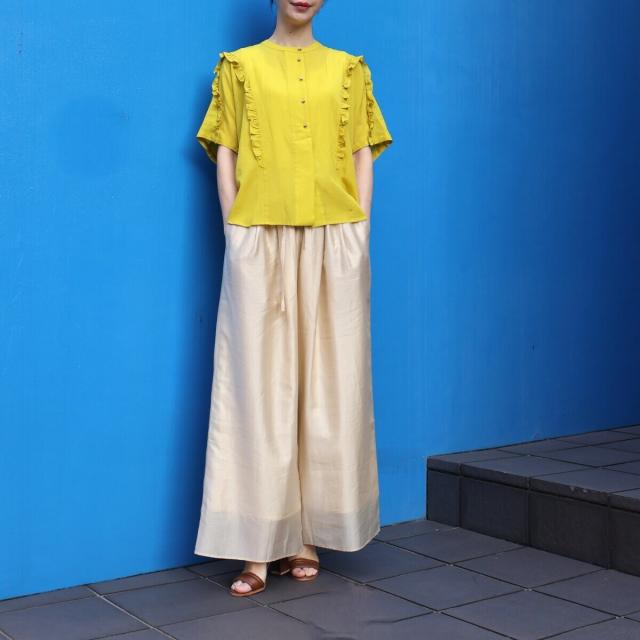 エトレリー（etre relie）/セミシアーウエストリブワイドパンツ