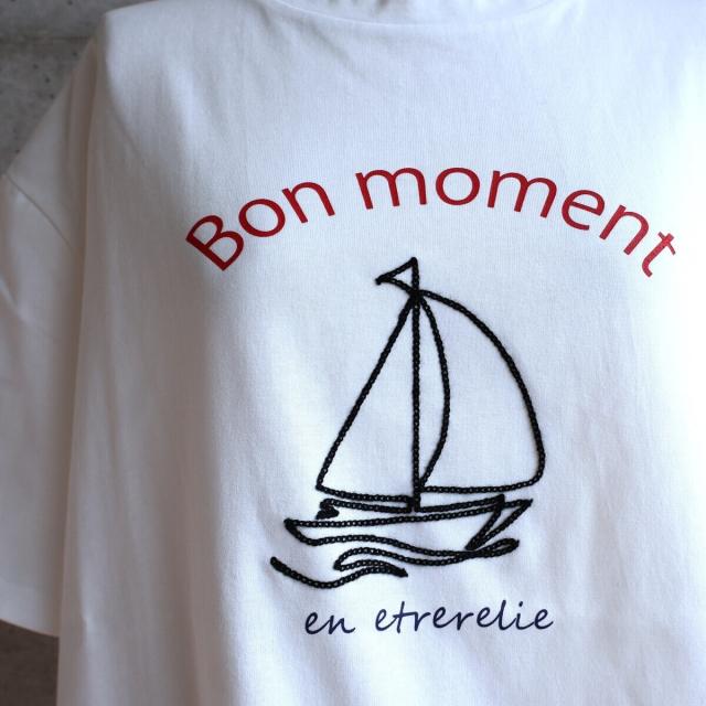 エトレリー（etre relie）/マリン刺繍 ショート丈ワイドTシャツ