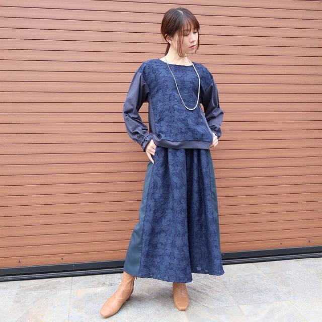 エトレリー（etre relie）/【etre relie】 カットジャカード切替フレアパンツ