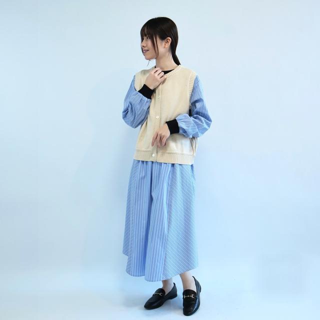 エトレリー（etre relie）/【etre relie】 ストライプバイカラーワンピース_7