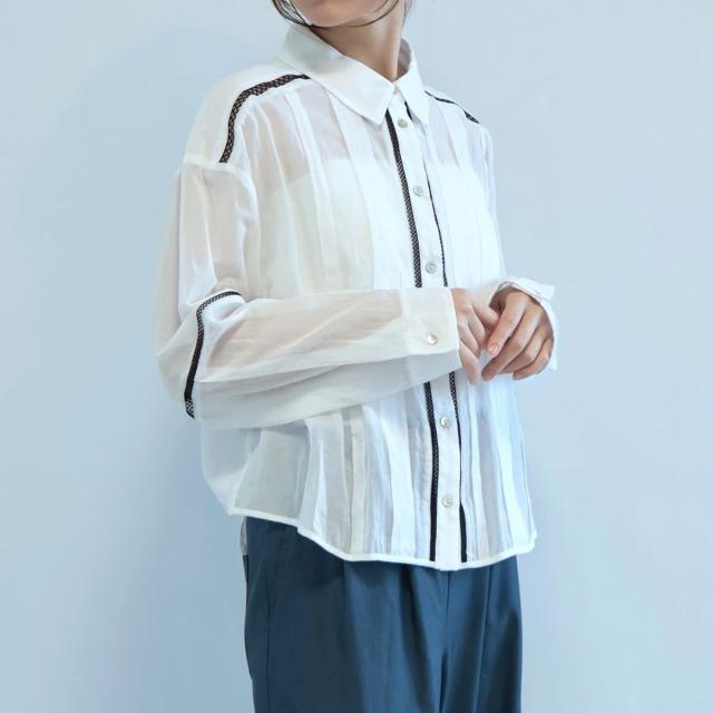 エトレリー（etre relie）/【etre relie】 コットンタックシフォンシャツ