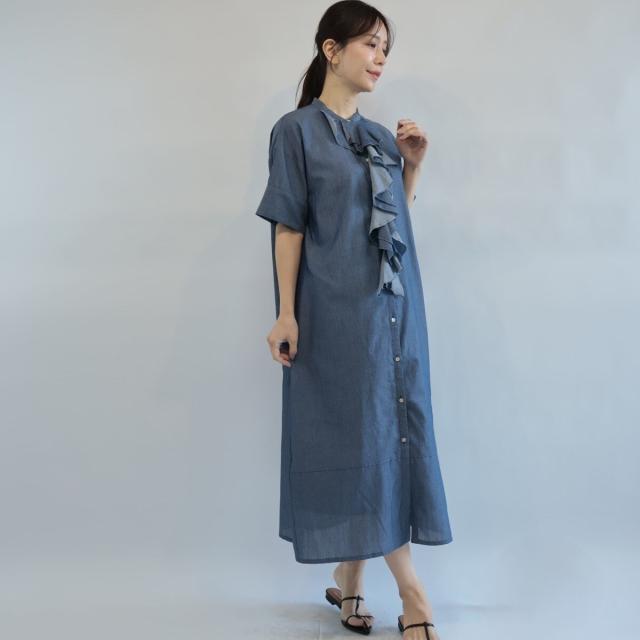エトレリー（etre relie）/【etre relie】2．25OZ デニムフリルワンピース