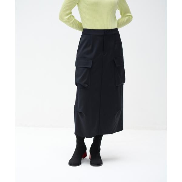 ランバン オン ブルー（LANVIN en Bleu）/ライトウールＩラインカーゴスカートの通販は 15,400円