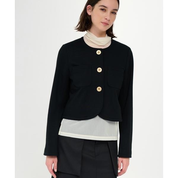 ランバン オン ブルー（LANVIN en Bleu）/裏毛ノーカラーショートジャケットの通販は