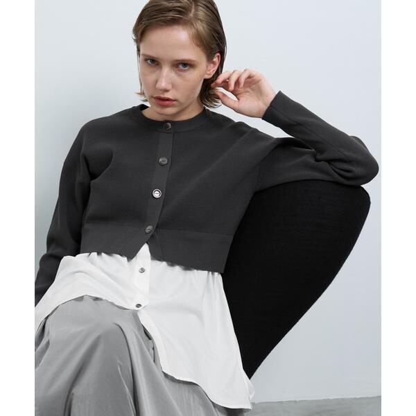 ランバン オン ブルー（LANVIN en Bleu）/2WAYシャツコンビカーディガンの通販は 9,488円