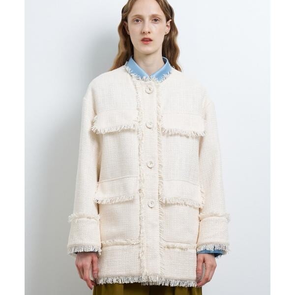 ランバン オン ブルー（LANVIN en Bleu）/ファンシーツイードジャケット