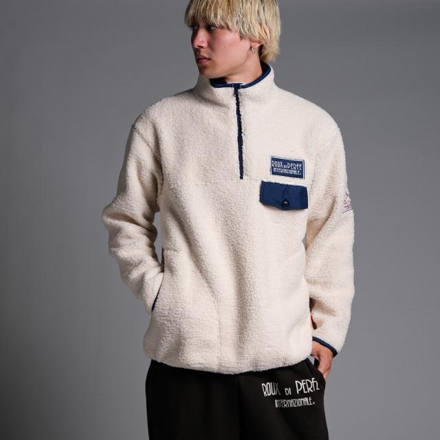 ルゥディパフィーインターナショナル（ROUX DI PERFE INTERNAZIONALE）/【日本製】ボアハーフジップブルゾン