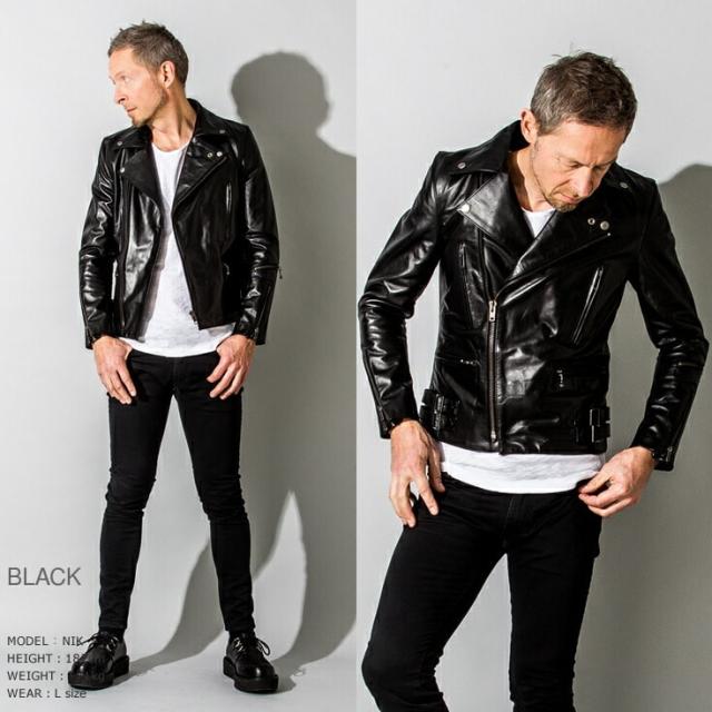 リューグー（LIUGOO）/本革 UKダブルライダースジャケットの通販