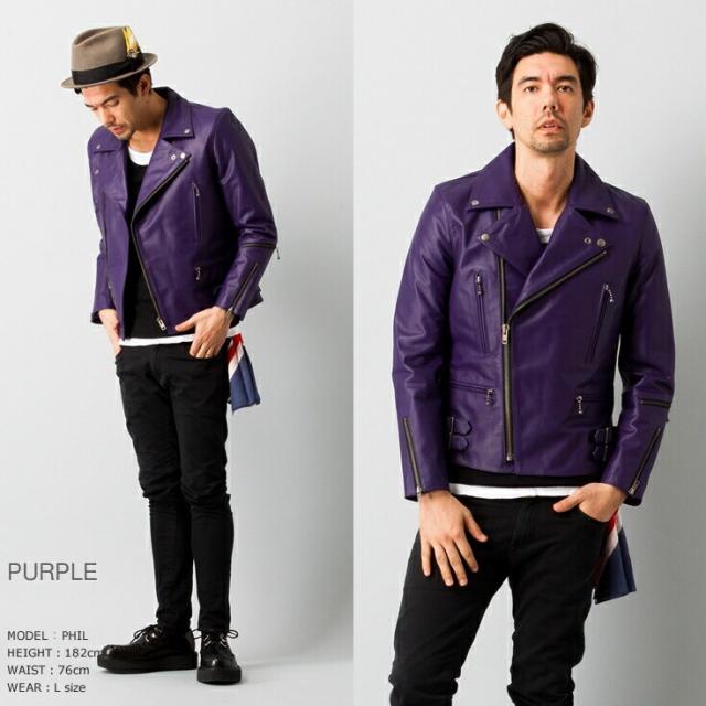 リューグー（LIUGOO）/本革 UKダブルライダースジャケットの通販はau