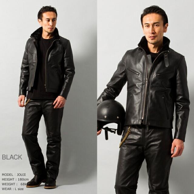 リューグー（LIUGOO）/Liugoo Leathers 本革 襟ボアハイネック