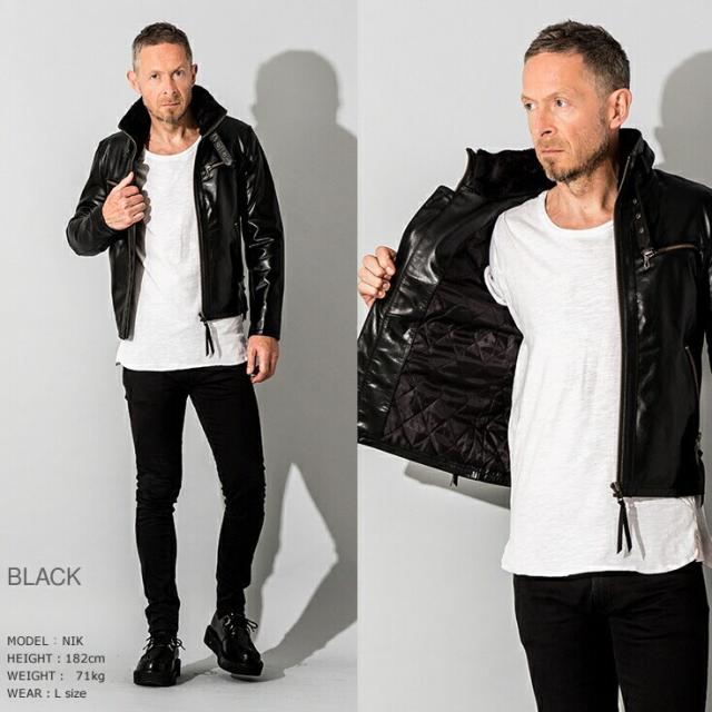 リューグー（LIUGOO）/Liugoo Leathers 本革 ウィングネックシングルライダースジャケット WNG14A リューグー（LIUGOO）/Liugoo Leathers 本革 ウィングネックシングル