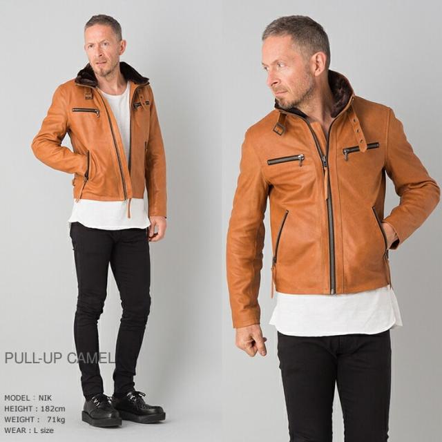 リューグー（LIUGOO）/Liugoo Leathers 本革 ウィングネックシングル