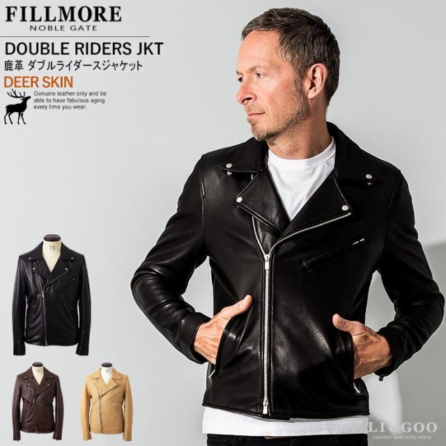 極美品　FILLMORE / LIUGOO　ダブルライダースジャケット　羊革　M 極美品 FILLMORE / LIUGOO ダブルライダースジャケット 羊革 M Liugoo